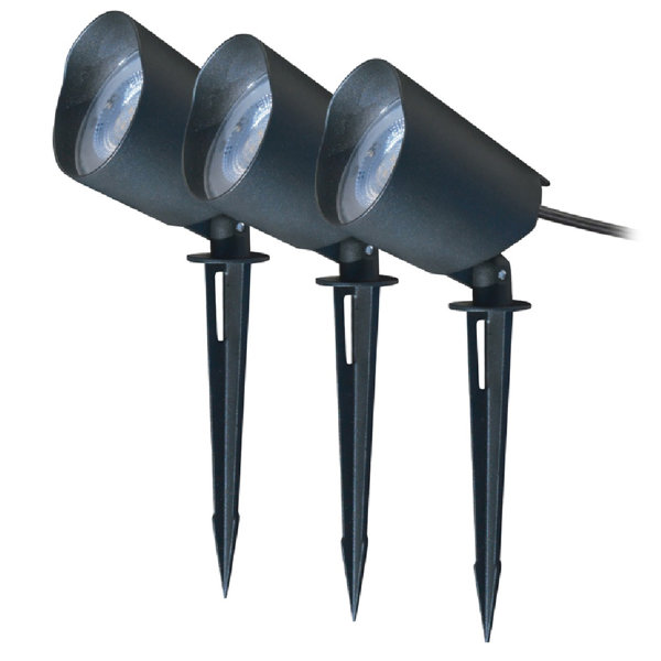 LivingAccents Black Plugin Integrated LED Metal Pathway Light Kit Wayfair